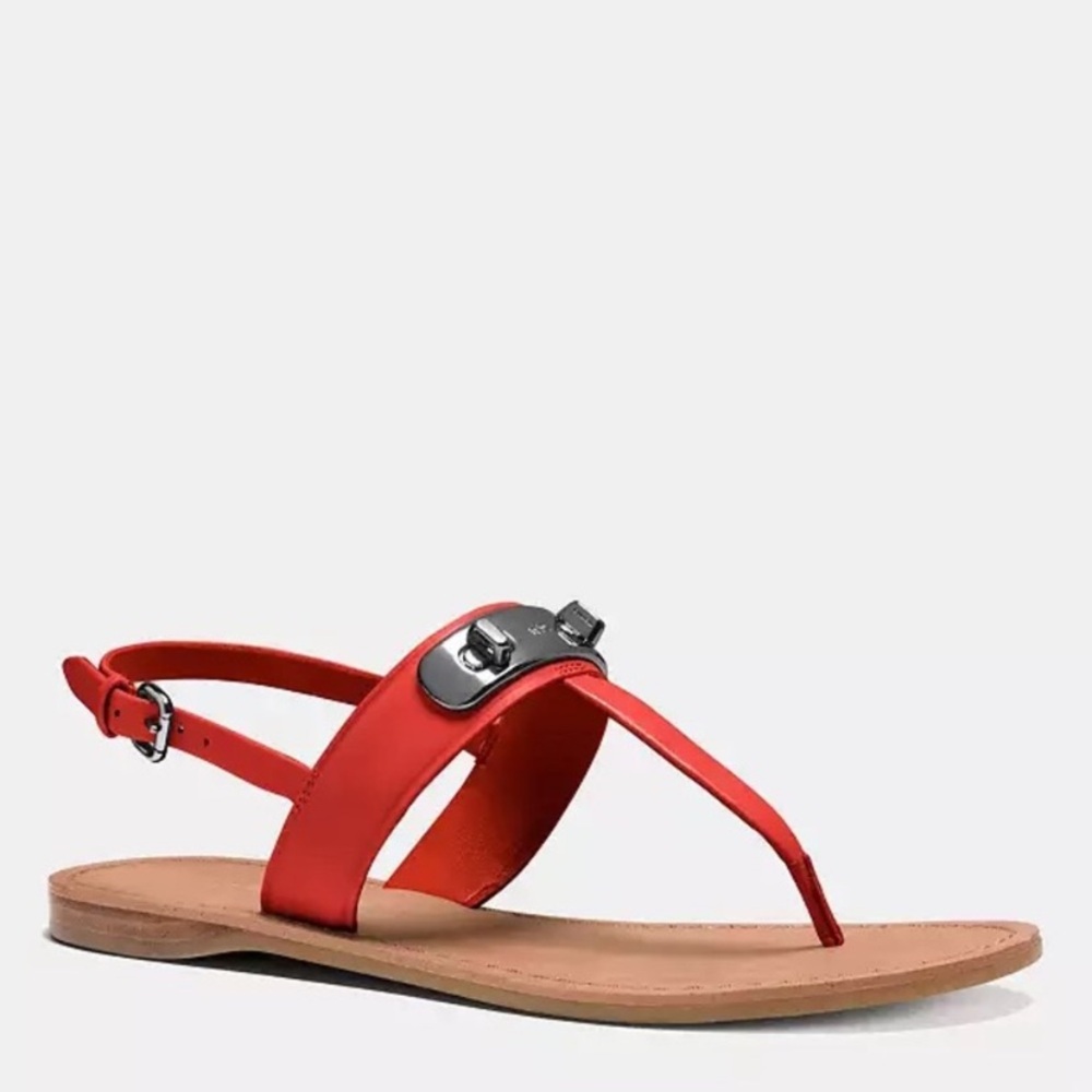 Coach Carmine Red Sandals Size 6.5